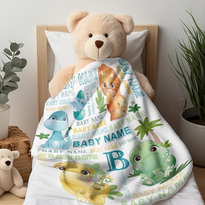 Ship Next Day, Personalized Baby Blankets - Printed in USA, Custom Name Blanket, Baby Blanket with Name, Ultra-Soft Cozy Fleece Blankets, Gifts for Baby Newborn Toddlers Boys & Girls Kids