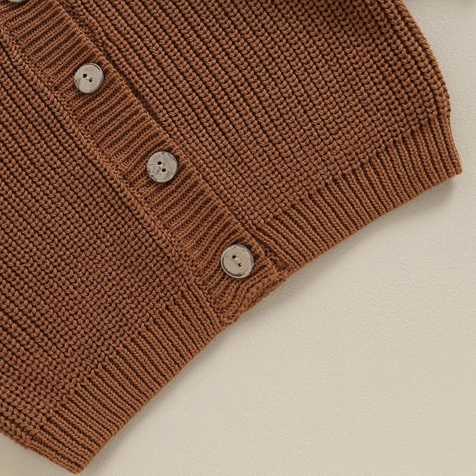 Newborn Baby Boy Girl Knit Sweater Cardigan Winter Warm Button Down Sweatshirt Top Outfit Cute Infant Fall Clothes