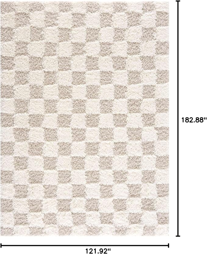 Hauteloom Atira Living Room, Bedroom Area Rug - Contemporary - Plush Pile - Cream,Light Beige - 4' x 6'