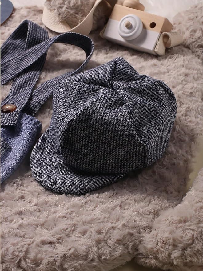Holibeat Newborn Boy Photography Props Baby Boy Photo Shoot Outfits Infant Gentleman Romper Suits with Hat