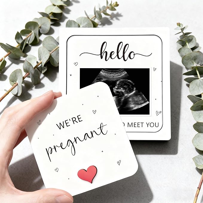 Pregnancy Announcement Ultrasound Picture Frame, We're Pregnant Wooden Surprise Box, Baby Coming Soon Announcement Sign, Pregnancy Reveal Gifts for Grandparents, Husband, Friends, Auntie, Uncle