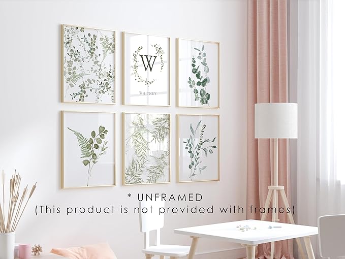 Personalized Name Flower Nursery Wall Art Prints, Crib & Nursery décor, Newborn Baby Girl Gift Present, Floral Baby Girl Room Pictures, Poster For Baby And Kids (6 Prints, Flower 4)