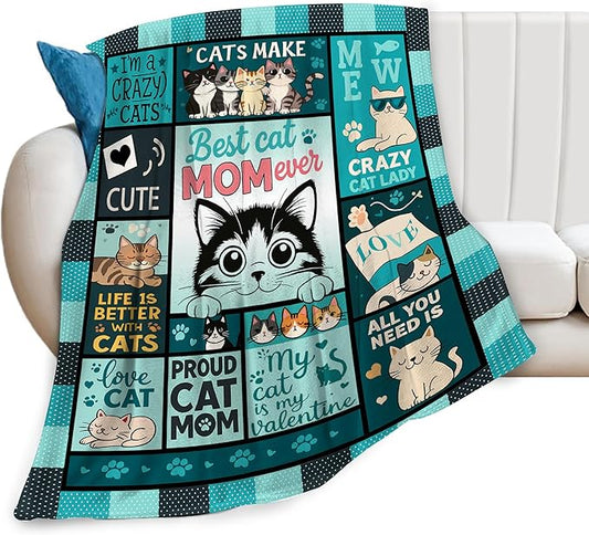Cat Blanket Cute Cat Throw Blanket Kitten Soft Cozy Fleece Fuzzy Stuffed Plush Flannel Gifts for Girls Women Boys Kids Adults 40''x50''