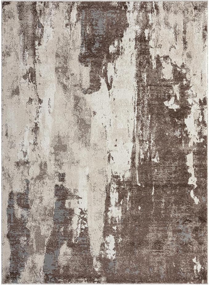 LUXE WEAVERS Euston Collection 7681 Brown 2x7 Modern Abstract Area Rug