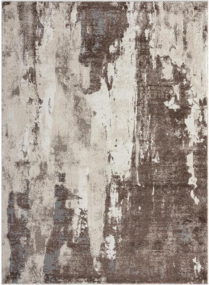 LUXE WEAVERS Euston Collection 7681 Brown 5x7 Modern Abstract Area Rug