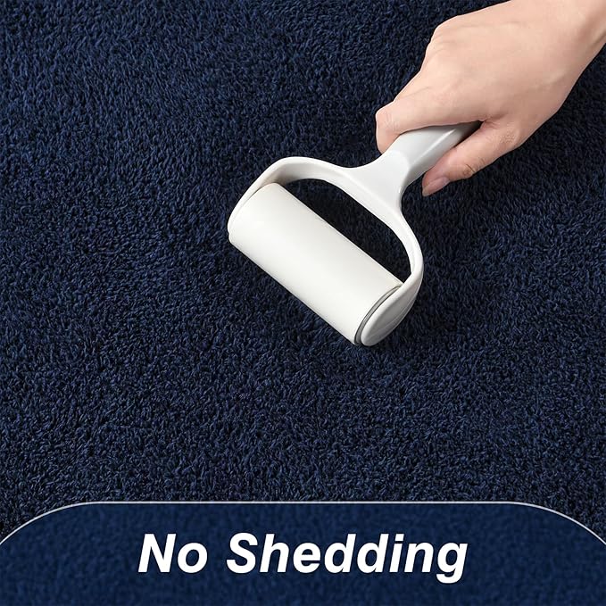 Large Area Rugs for Living Room Bedroom, 7 x 10 Ft Non-Slip Modern Area Rug, Soft Thickened Memory Foam Rug, Comfy Minimalist Indoor Carpet for Boys Girls Room Nursery Dorm Home Decor, Navy Blue