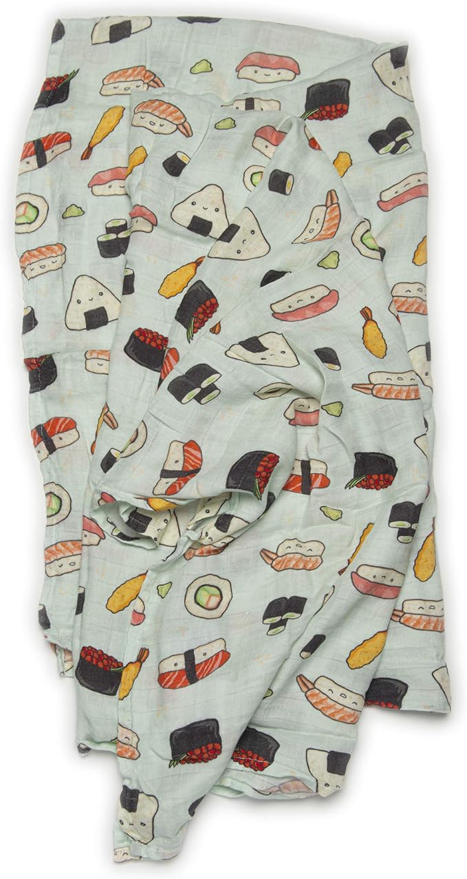 Loulou Lollipop Soft Baby Swaddle Blanket Muslin Wrap Receiving Blanket for Newborn to Toddler Girl and Boy, Large 47” by 47” - Sushi…