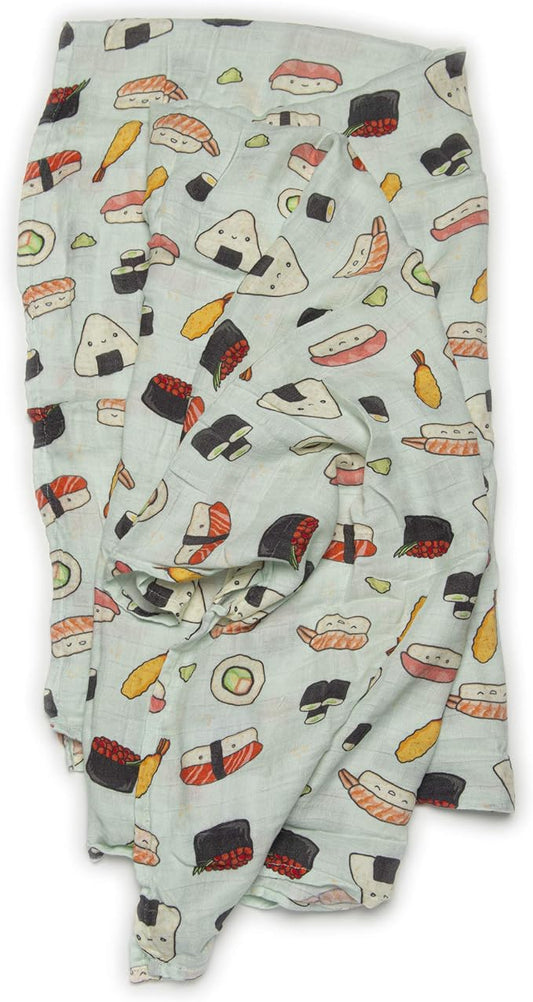 Loulou Lollipop Soft Baby Swaddle Blanket Muslin Wrap Receiving Blanket for Newborn to Toddler Girl and Boy, Large 47” by 47” - Sushi…