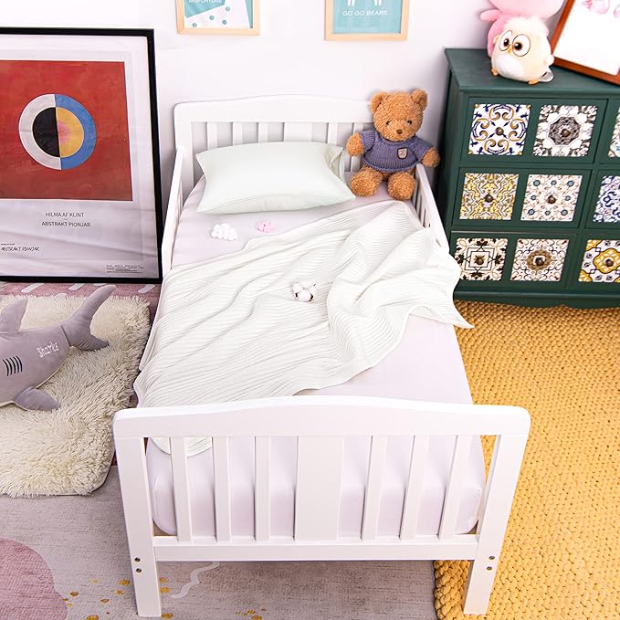 NTBAY Jersey Cotton Quilted Toddler Blanket, Breathable and Warm for Boys and Girls Baby Blanket, 30x40 Inches, White Stripe