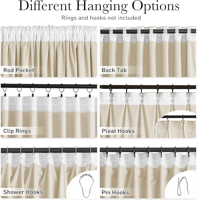 StangH Beige Velvet Curtains 96 inches Long Back Tab Room Darkening Privacy Protect Window Treatment Thick Sliding Door Drapes for Living Room/Bedroom, W52 x L96, 2 Panels