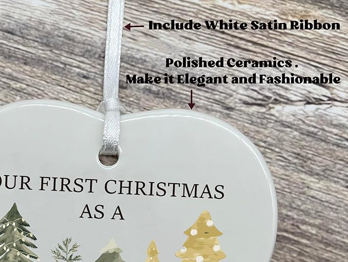 Our First Christmas as a Family of Five-2025 for The Third Kid from Parents-Litter Brother Sister New Baby Gift-Welcome Newborn Birth-Hanging Heart Shaped Ornament-Double Sided Printed