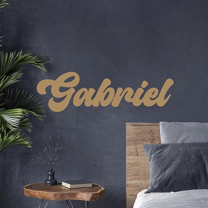 EGD Custom Cursive Letter Wall Decals | Personalized Name Decor with Fancy Font | Baby & Kids Room Decor | Multiple Colors Options (Cursive Fancy 2)