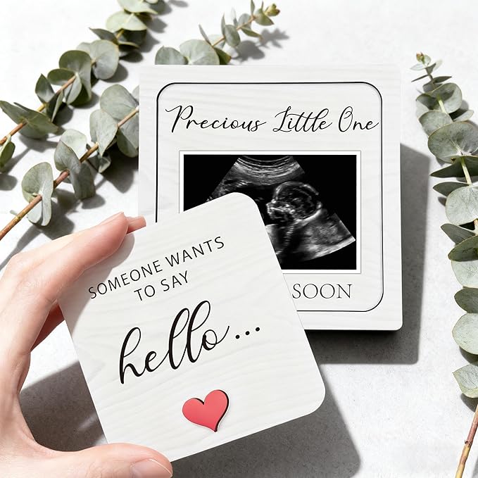 Pregnancy Announcement for Grandma Grandparents, Ultrasound Picture Frames Pregnancy Announcement Sign, Baby Announcement Wooden Surprise Box, Pregnancy Reveal to Husband Friends, Auntie, Uncle