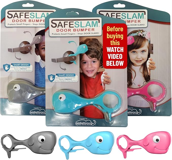 Baby Proofing Door Stopper, Door Pinch Guards Protect Child Fingers & PET Tails. Baby Safety Finger Protectors Prevent Pinch Injuries – Kids and Adults Love Whale Pinch Guard. (Pack of 3)