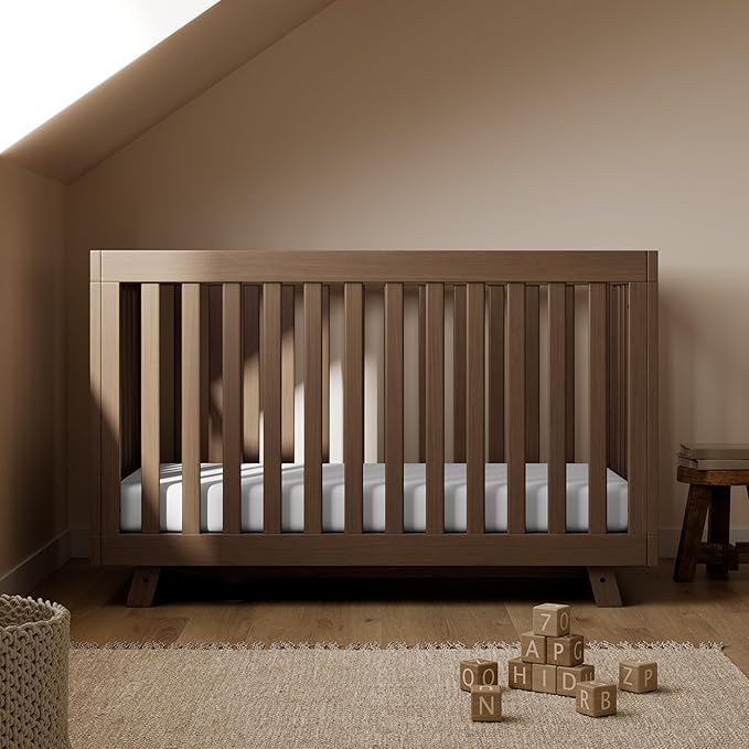 Storkcraft Beckett 3-in-1 Convertible Crib (Hazelnut) – GREENGUARD Gold Certified, Fits Standard Crib Mattress, Converts to Toddler Bed and Daybed, 4 Adjustable Mattress Heights, Grow-with-Me Design