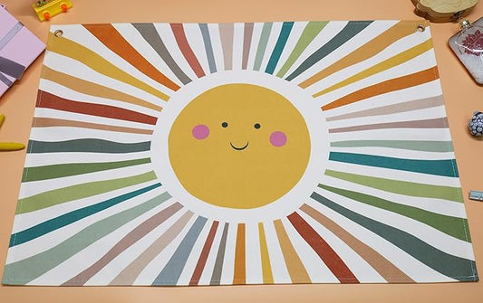 Boho Rectangular Banner Flag Wall Sign Decor Gift for Baby Boy Girl Kids,Nursery Baby Room Above Crib Bedroom Playroom Living Room Wall Decor-Sun Theme-Baby,Shower Birthday Christmas Gift
