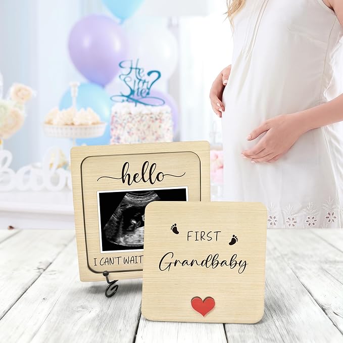 Pregnancy Announcement for Grandma Grandparents, Ultrasound Picture Frames Surprise Box, Baby Coming Soon Announcement, Pregnancy Announcement Infant First Grandbaby Gift for Grandparents