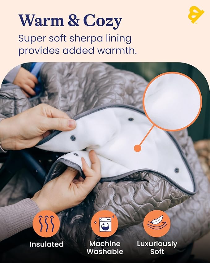 Goldbug Baby Blanket for Strollers & Car Seats - Weather-Resistant Shell - Warm Fleece Lined - Packable