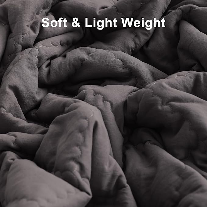 BEDSUM 100% Brushed Microfiber Down Alternative Toddler Comforter, Ultra Soft Lightweight and Warm Breathable Crib Quilted Blanket for Nursery Stroller Bed, 39x47 Inches, Dark Grey