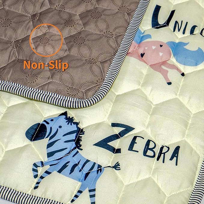 Baby Play MAT 59" X 71", Soft Thickened Anti-Slip Mat for Floor Playpen, Foldable and Machine Washable Baby Crawling Mat
