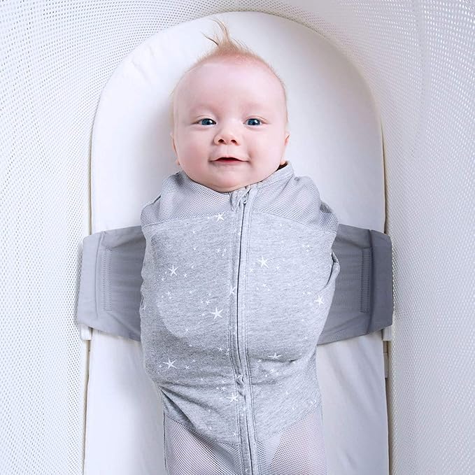 Happiest Baby SNOO Sleep Sack - 100% Organic Cotton Baby Swaddle Blanket - Doctor Designed Promotes Healthy Hip Development - 3-Pack Bundle (Rose Planets, S, M, L)