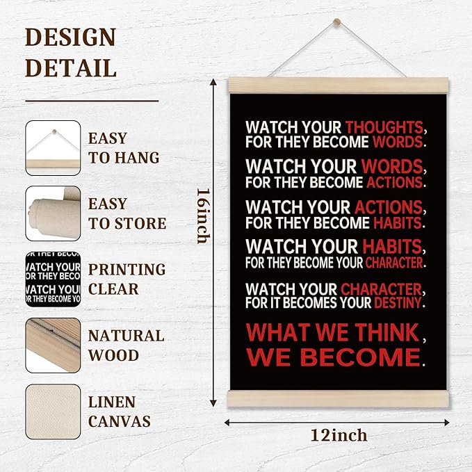 DOI-LANEE Funny Classroom Posters Hanger Frame, Motivational Posters, Educational Decor, Modern Canvas Wall Art 16x12 Inch, Homeschool, Classroom Must Haves Wall Decor