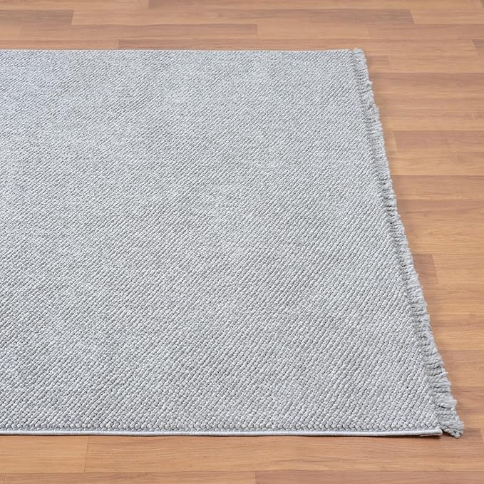 LUXE WEAVERS Solid Machine Woven Gray 2x3 Area Rug, Indoor Stain-Resistant Carpet
