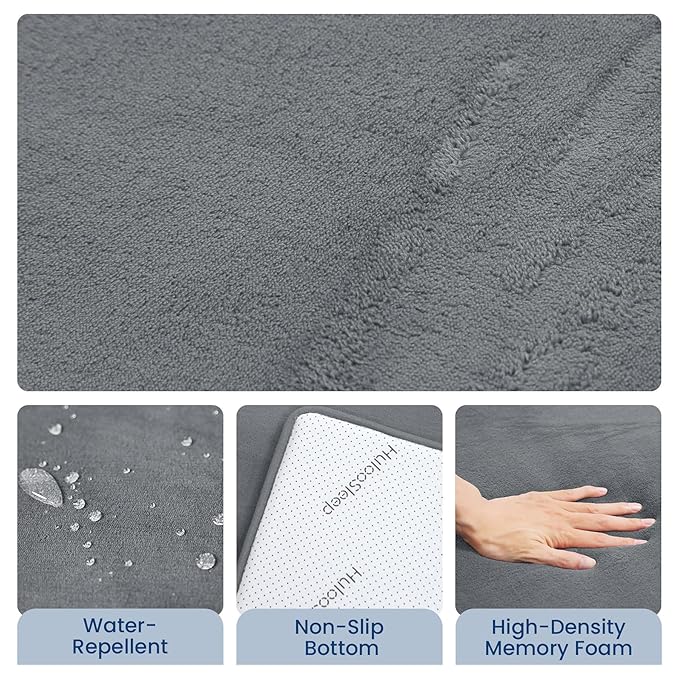 Baby Play Mat for Floor,Extra Large 79"×118" Tummy Time Mat,Thicker Memory Foam Mats for Toddler,Infant,Kids,Water Repellent Ultra Soft Coral Velvet,Non-Slip Backing Safe for Crawling(Dark Grey)