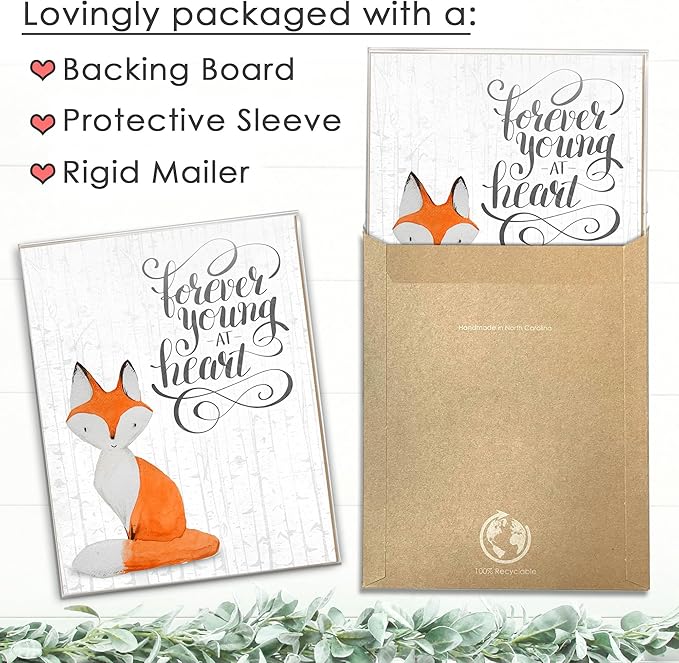 DREAM BIG PRINTABLES Fox Wall Art Prints (Set of 4) - Unframed - 8x10s | Whimsical, Rustic, Adorable | Nature, Animal Themed | Living Room, Bedroom, Nursery Room Decor for Animal Lovers