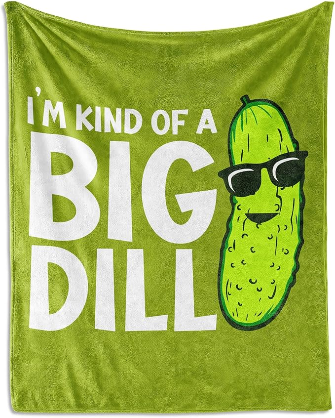 Pickle Throw Blanket for Girls Boys - 40x50 Inches Crib Size - Soft Fluffy Cozy Blankets Gift - Green Funny Blanket Throws for Travel, Office