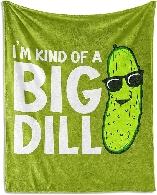 Pickle Throw Blanket for Women Men - 60x80 Inches Twin Size - Soft Fluffy Cozy Blankets Gift - Green Funny Blanket Throws for Bed, Sofa, Winter