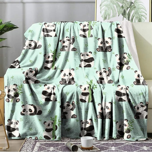 Ultra Soft Fleece Blanket- Lightweight & Warm Throw Blanket for Couch, Cozy Plush Sherpa Blanket for Adults Kids, Durable & Easy Care (Panda, 50x60 in)