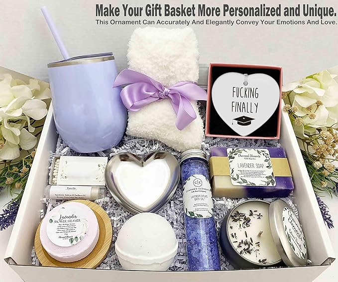 Heart Shaped Christmas Ornament-Funny Graduation Gift for Her-Coworker High School Graduate Congratulations Present-Ceramic Keepsake Decor-Fucking Finally Celebration Ornament