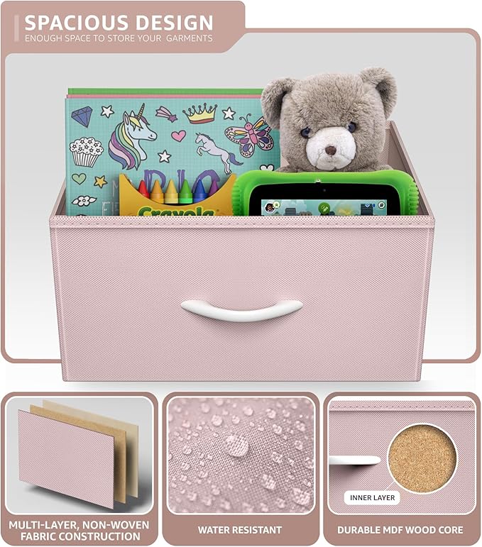 Sorbus Kids Dresser with 8 Drawers - Storage Unit Organizer Chest for Clothes - Bedroom, Kids Room, Nursery, & Closet (Pink, 31.5 x 12 x 32-8 Drawer)
