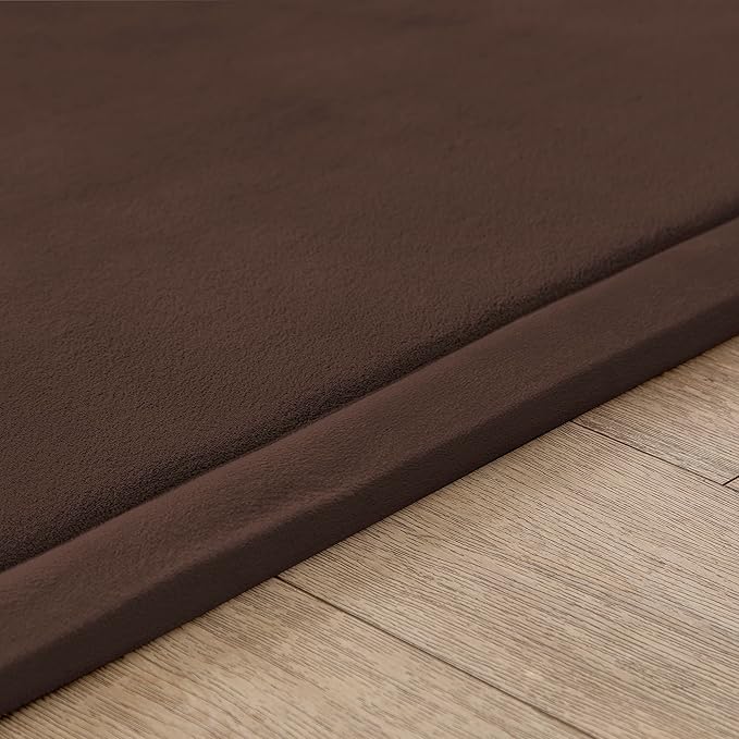 Loartee Coral Velvet Crawling Rug (6'8"x7'9", Coffee) for Toddler Children Play Area Rug Yoga Mat Exercise Pad