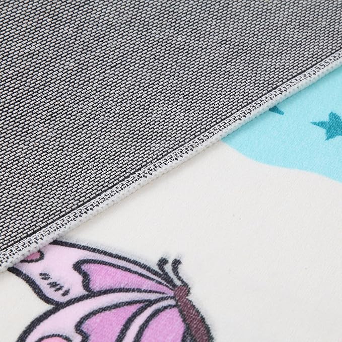 Washable Cute Rugs for Living Room Bedroom Kids Room Decor, 63"x 31.5" Soft Dog Kitty Pattern Carpet Rugs Toddler Nursery Floor Playmat Non-Shedding, Teen Girls Boys Bedside Rug Neutral