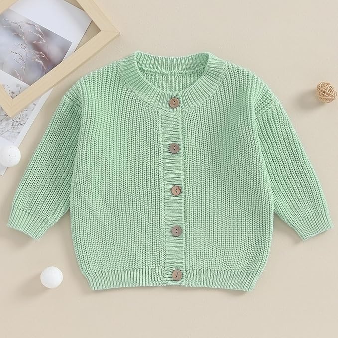 Newborn Baby Boy Girl Knit Sweater Cardigan Winter Warm Button Down Sweatshirt Top Outfit Cute Infant Fall Clothes