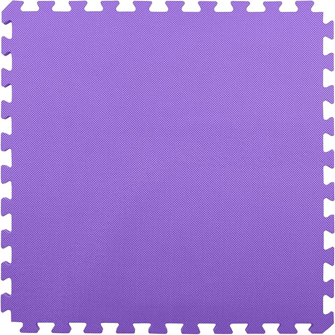 FlooringInc's 1/2" Soft Non-Toxic Baby Play Mat, Toddler Playmat, Colorful Puzzle PlayMat, Floor Mats for Kids & Babies, EVA Foam Interlocking Tiles for Nursery & Playroom | Purple, 20 Tiles, 80 Sq/Ft