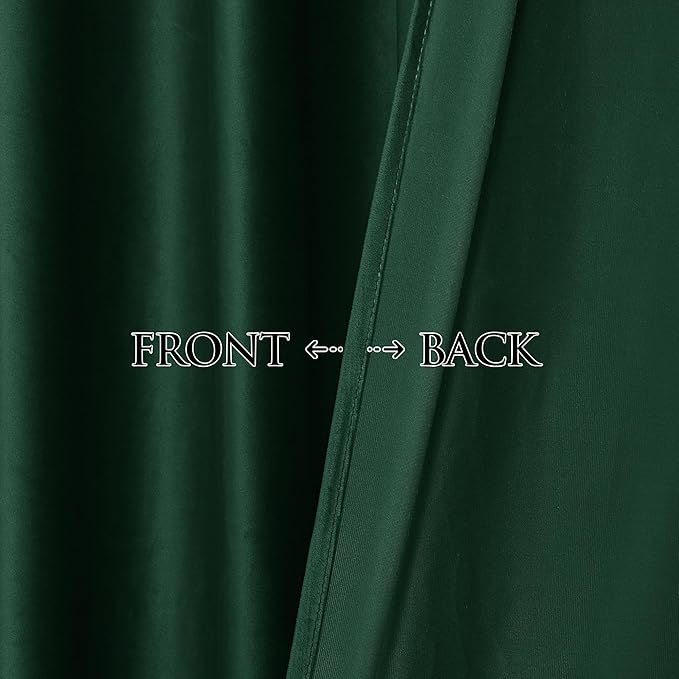 StangH Pinch Pleat Green Velvet Curtains for Bedroom, Super Soft Room Darkening Privacy Window Treatments Luxury Christmas Home Decor for Hotel Hall Theater, Dark Green, W52 x L84, 2 Panels