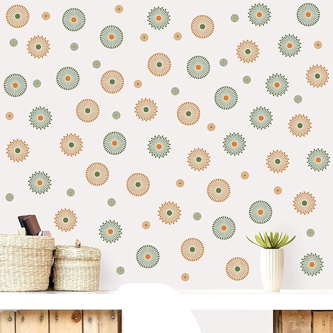 Boho Sun Wall Stickers Small Sunshine Wall Stickers Vintage Sun Wall Decals Peel and Stick Suns Pattern Stickers Cute Bohemian Sun Decals for Kids Room Nursery Bedroom Playroom Decor