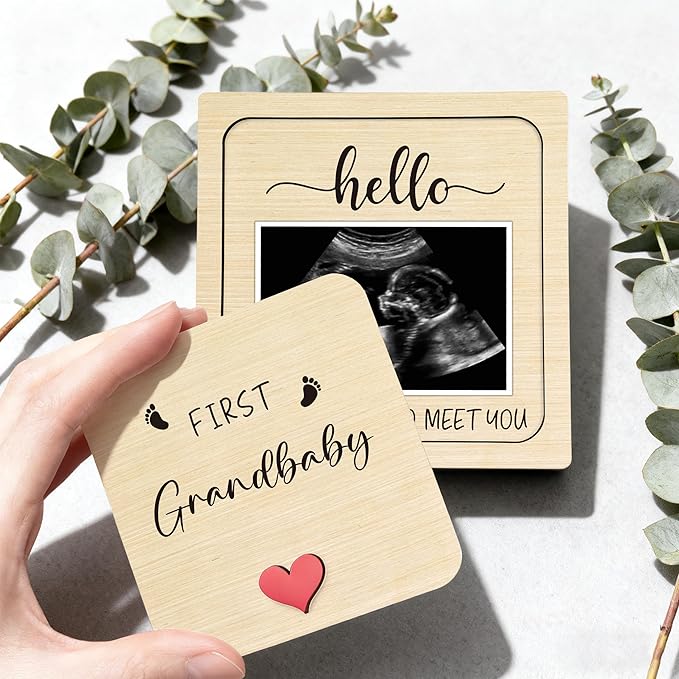 Pregnancy Announcement for Grandma Grandparents, Ultrasound Picture Frames Surprise Box, Baby Coming Soon Announcement, Pregnancy Announcement Infant First Grandbaby Gift for Grandparents