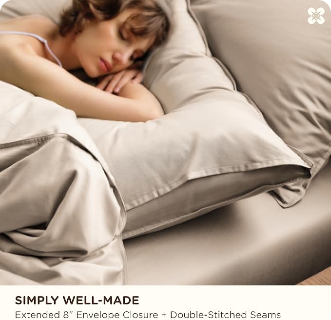 Bedsure Cooling Duvet Cover King Size, Cotton & Rayon Derived from Bamboo Blend Duvet Cover Set for Hot Sleepers,Ultra-Soft, Breathable & Lightweight Home Bedding for All Seasons (Khaki,104"x90")