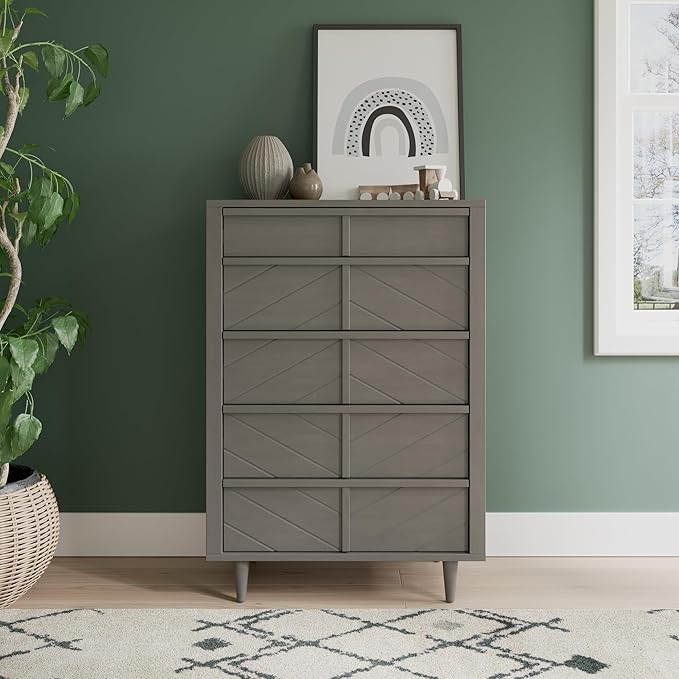 Child Craft Surrey Hill Crib, Dresser and Chest Nursery Set, 3-Piece, Includes 4-in-1 Convertible Crib, Dresser, and Chest, Grows with Your Baby (Lunar Gray)
