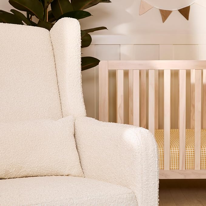 Davinci Carter’s Arlo 270° Swivel Rocker Recliner Chair - GREENGUARD Gold, FSC & Certi-PUR US Certified - Ultra Comfy Nursery Glider Recliner - Glider Rocking Chair for Nursery and Living Room, Ivory