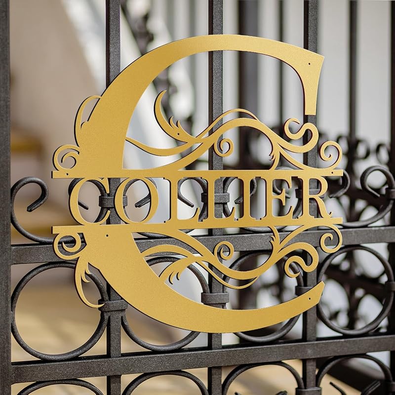 Custom Metal Signs | Metal Name Sign | Split Letter Monogram | Last Name Sign | Family Name Sign | Personalized Wedding Gift | Outdoor Metal Art | Metal Art | Housewarming Gift | Metal Wall Decor
