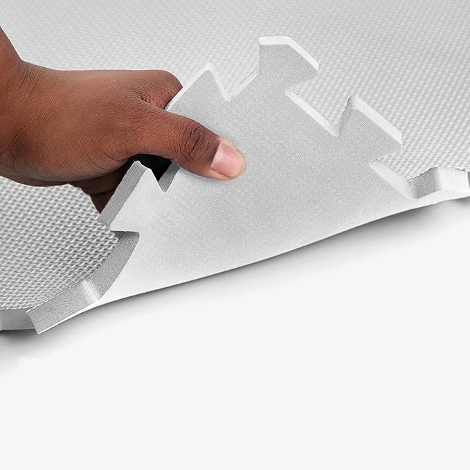 Flooring Inc's 1/2" Soft Non-Toxic Baby Play Mat, Toddler Playmat, Colorful Puzzle PlayMat, Floor Mats for Kids & Babies, EVA Foam Interlocking Tiles for Nursery & Playroom | White, 15 Tiles, 60 Sq/Ft