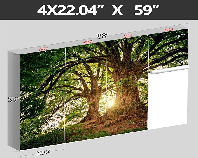 XMPMBM-Sunshine Forest backsplash Decorative Wallpaper Large Tree Bedroom Bathroom Wall Mural- W 88" X H 59"（36 Square Foot）
