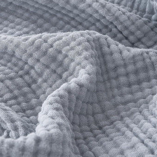 EMME Cotton Muslin Twin XL Blanket Breathable Gauze Blanket Soft Lightweight Blankets Adults Gifts for Women (Dusty Blue, 66"x90")