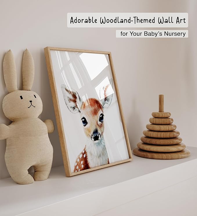 KIU DESIGNS Woodland Nursery Decor - Unframed Safari Wall Decor Gift for Baby - Woodland Portrait - Set of 6 (4 of 8x10, 2 of 5x7)