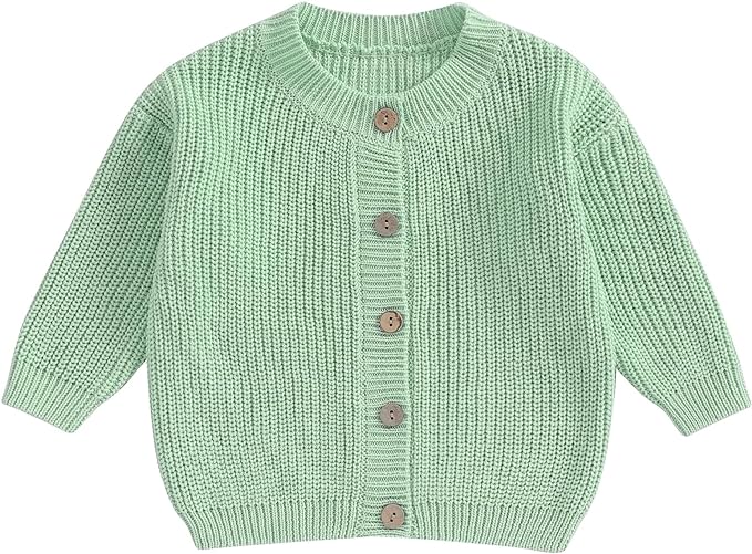 Newborn Baby Boy Girl Knit Sweater Cardigan Winter Warm Button Down Sweatshirt Top Outfit Cute Infant Fall Clothes